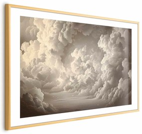 Plakat Miękka gra światła 30x21 cm z ramą złotą z marginesem ARTGEIST B