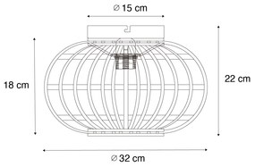 Orientalna lampa sufitowa bambusowa - AmiraKolonialny Oswietlenie wewnetrzne