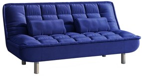 Kanapa rozkładana MISHAN z tkaniny - Kolor: niebieski