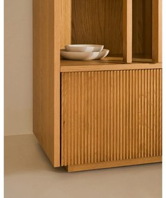 Witryna w dekorze dębu z drzwiami przesuwnymi w naturalnym kolorze 100x174x40 cm Helvine – Kave Home