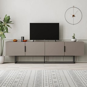 Szarobeżowa szafka pod TV 200x55 cm Titan – Marckeric