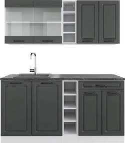 Pojedyncza kuchnia antracytowy dom wiejski/biały 160x60x81.6 r-line
