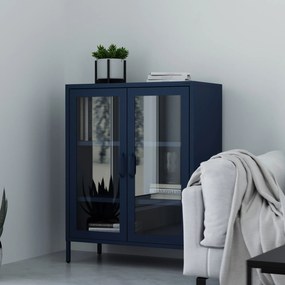 Witryna przeszklona niska granatowa: Modern GINA, 800 x 1015 x 400 mm