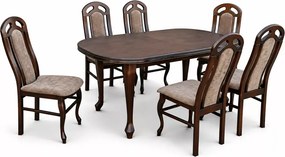 Stół rozkładany Mati 140-180 / 160-200 owalny – elegancki stół do jadalni i salonu z nogami ludwik i blatem fornirowanym
