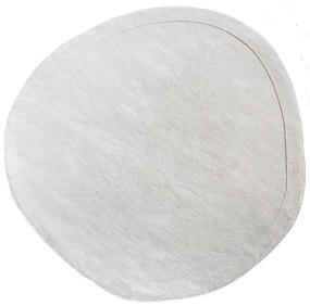 Dywan organiczny okrągły ręcznie tkany 100% wełny - 200 x 200 cm - 2200g/m2 - Kremowy - WILLOW