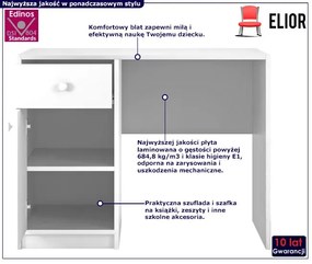 Białe biurko dla dziecka 100 cm - Happy 9X