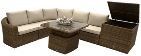 Rattanowy zestaw modułowy BORNEO LUXURY dla 5 osób (brązowy)