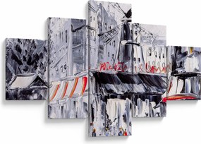 Obraz - Ulica w Paryżu, obraz olejny (125x70 cm)