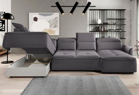 Narożnik MURILLO XL z elektryczną regulacją siedziska Lewostronny w tkaninie VOUGE 15 WERSAL