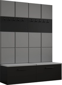 Masseno Garderoba MODULO 161,2/204/40 cm do Przedpokoju Nowoczesna Czarna