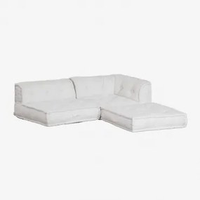3-częściowa Modułowa Sofa Narożna Z Bawełny Dhel Gardenia Biel - Sklum
