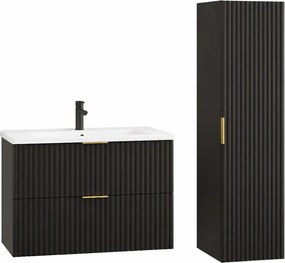 Zestaw czarny do łazienki z szafką pod umywalkę 80 cm K5-R88
