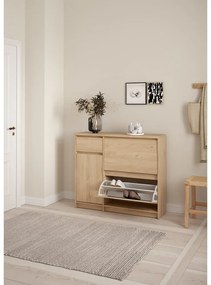 Uchylna szafka na buty w dekorze dębu w naturalnym kolorze 109x93x32 cm Naia – Tvilum