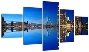 Zdjęcie - Rotterdam nocą (125x70 cm)