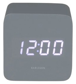 Karlsson 5982GY designerski zegar LED z budzikiem,szary, 7 cm