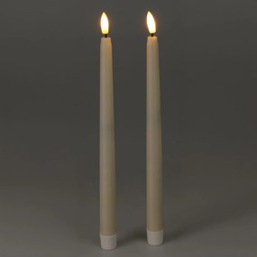 Woskowane świece stołowe z LED, 27 cm