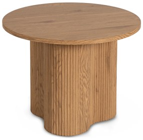 Stolik Kawowy ARION 60 cm Okrągły Dąb z Ryflami Nowoczesny Loft