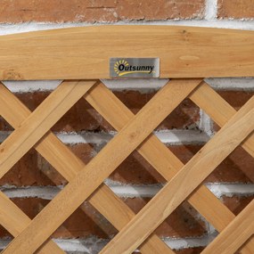 Outsunny Podniesiona Skrzynka na Kwiaty z Kratą Rustykalny Styl Żółta Drewniana do Ogrodu 45x45x80cm | Aosom PL