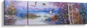 Obraz - Idzie jesień, obraz olejny (170x50 cm)