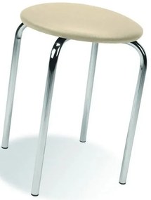 Kremowy okrągły taboret kuchenny metalowy E1-D96