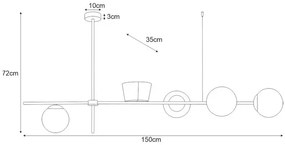 Lampa wisząca z kwietnikiem nad stół - S798-Hida