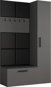 Masseno Garderoba MODULO 120,6/204/40 cm do Przedpokoju Nowoczesna Szara