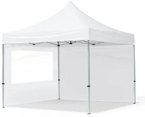 TOOLPORT 3x3 m Namiot Ekspresowy, ECONOMY Alu 32mm, ze ścianami bocznymi, okna panoramiczne, biały - (59017)