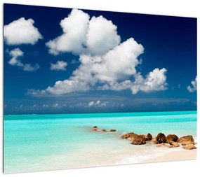 Obraz na szkle - Tropikalna plaża (70x50 cm)