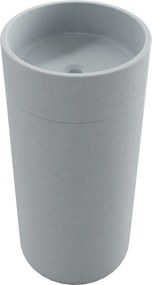 Umywalka betonowa wolostojąca bez otworu na baterię DELIS | Różne kolory : Kolor - Jasny szary, Podłączenie syfonu - Do podłogi