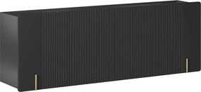 Komoda Malmi 200 cm czterodrzwiowa wisząca - czarny mat / złoty