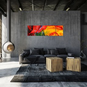 Obraz - Niebieska abstrakcja za pomocą pędzla (170x50 cm)