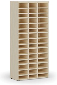 Regał sortujący PRIMO WOOD, 800 x 420 x 1781 mm, 45 przegród, brzoza