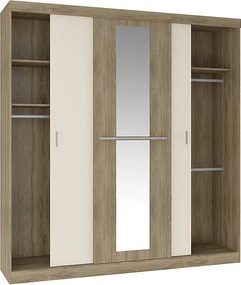 Szafa - 3 przesuwnych drzwi - dł.205 cm - Kolory: Naturalny i beżowy - DIDDA II