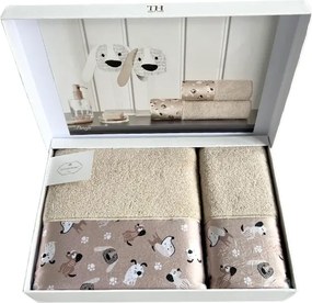 Podarunkowy zestaw ręczników dla dzieci BEAGLE, 2 szt Beżowy