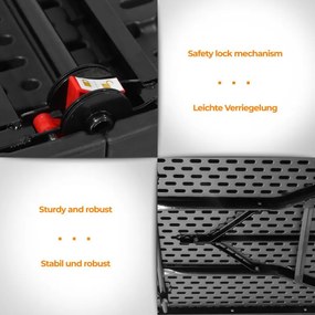 Jago Stół składany 183 cm dla 8 osób - czarny