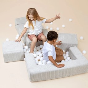 Turkusowy sztruksowy piankowy plac zabaw 6 szt. wysokość 40 cm 100x35 cm Montessori – Meowbaby