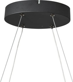 Designerska lampa wisząca czarna owalna 120 cm z LED z 3-stopniową regulacją ściemniania - Ovallo
