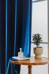Królewsko niebieska zasłona zaciemniająca VELVET 140x270 cm Zawieszanie: Taśma z wiązaniami