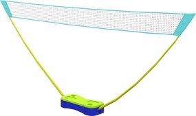 SPORTNOW Zestaw Siatka do Badmintona Zestaw Siatka do Siatkówki, 3-częściowy, 400 cm x 22,4 cm x 155 cm, Czarny + Niebieski + Zielony