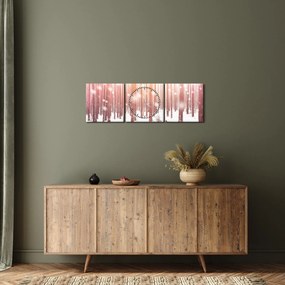 Obraz - Zebra w śnieżnym lesie (z zegarem) (90x30 cm)