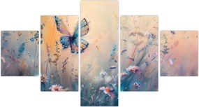 Obraz - Łąka z motylem II (125x70 cm)