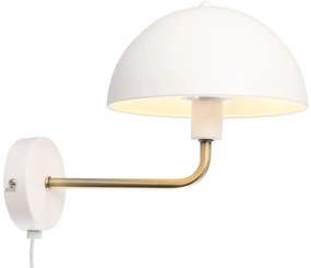Kinkiet w biało-złotym kolorze Leitmotiv Bonnet, wys. 25 cm