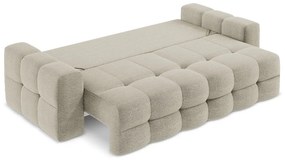 Szarobrązowa rozkładana sofa z materiału bouclé 255 cm Milu – Makamii