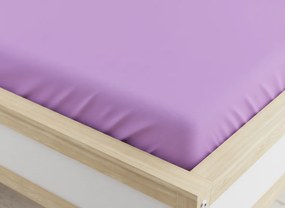 PrzytulneMieszkanie.pl Prześcieradło z gumką z mikrofibry jasnofioletowe 90 x 200 cm