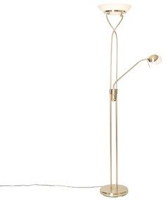 Lampa podłogowa mosiężna z lampką do czytania, w tym LED i ściemniacz - Empoli