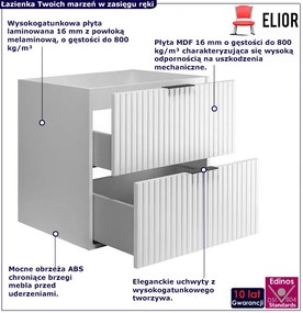 Wisząca biała szafka łazienkowa z szufladami 60 cm G5-D40