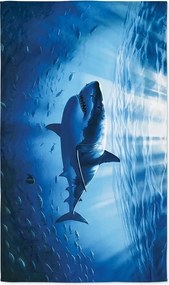 Ręcznik plażowy XXL szybkoschnący SHARKON niebieski 150 x 210 cm, 100% mikrofibra