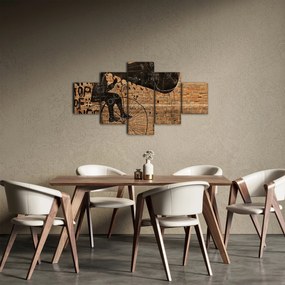 Obraz - Mężczyzna na rowerze w stylu Banksy (125x70 cm)