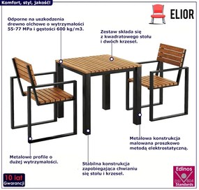 Zestaw mebli ogrodowych 3-częściowy Clark 5X - 9 kolorów