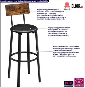 Loftowe krzesło barowe do wyspy 2 sztuki - Paron